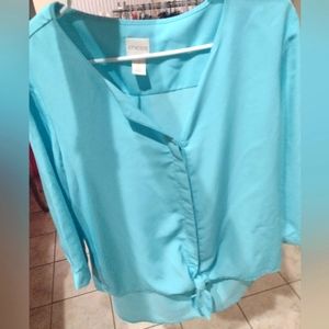 Chico's 1 light blue top 3/4 sleeves